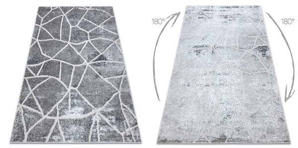 Covor MEFE modern 2783 Marmură - structural două niveluri de lână gri inchis
