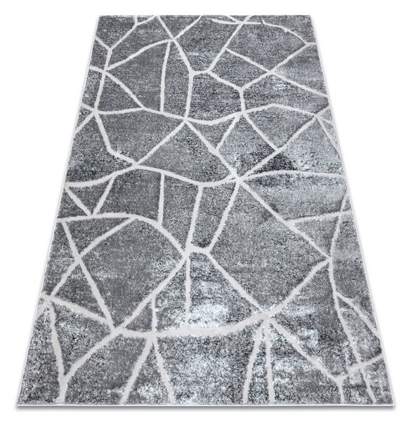 Covor MEFE modern 2783 Marmură - structural două niveluri de lână gri inchis
