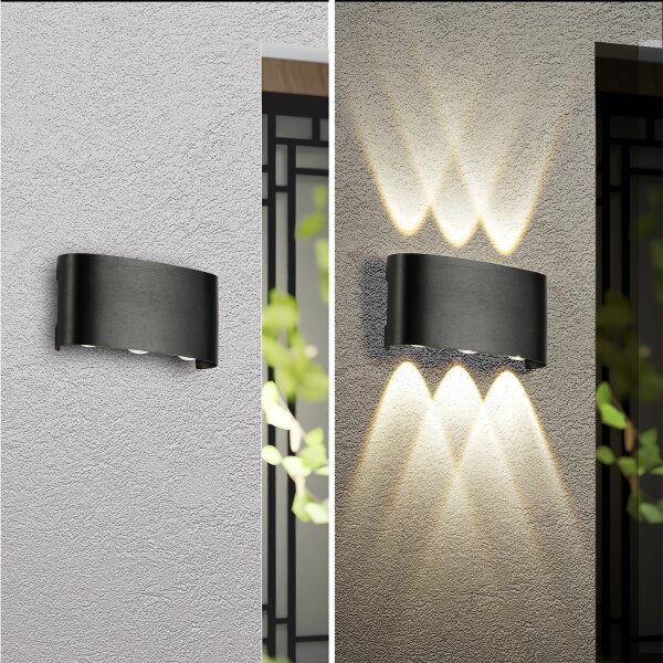 Brilagi - Aplică LED de exterior FLAREBOX, 6W, 230V, neagră, IP65