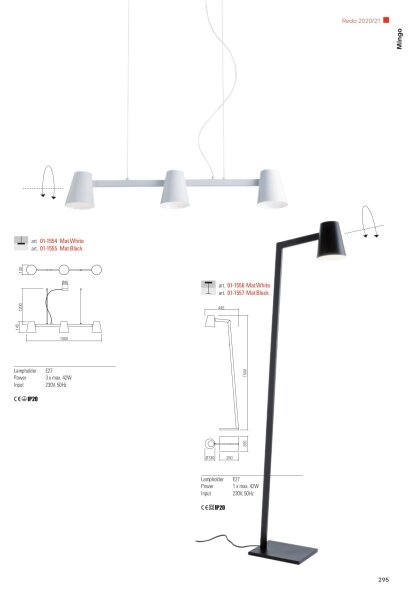 Redo 01-1557 - Lampă de podea MINGO 1xE27/42W/230V neagră