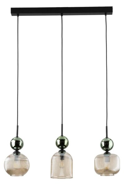 Corp de iluminat suspendat pe cablu SOPHIA 3xE14/10W/230V negru/verde/bej fumuriu