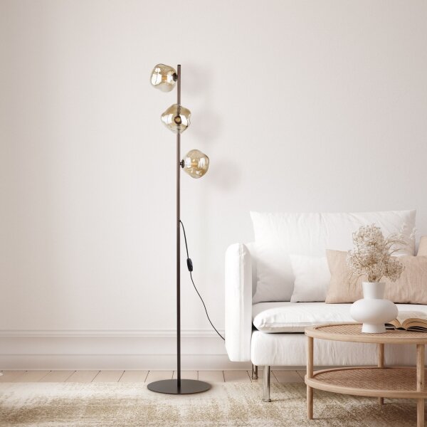 Lampă de podea LAVA 3xG9/8W/230V bronz/bej fumuriu