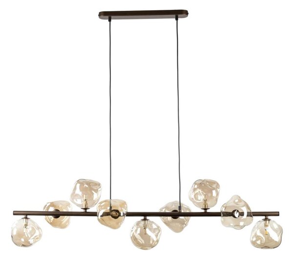 Lustră suspendată pe cablu LAVA 9xG9/8W/230V bronz/bej fumuriu