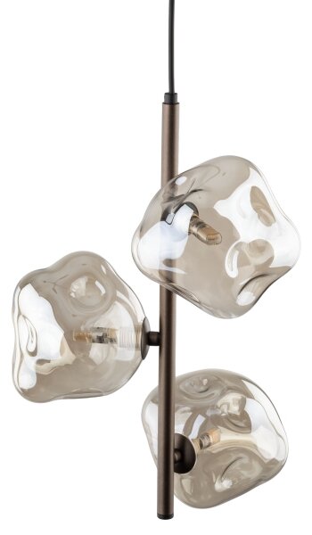 Lustră suspendată pe cablu LAVA, 3xG9/8W/230V, bronz/bej fumuriu