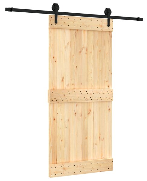 Ușă glisantă cu set de feronerie 95x210 cm, lemn masiv de pin