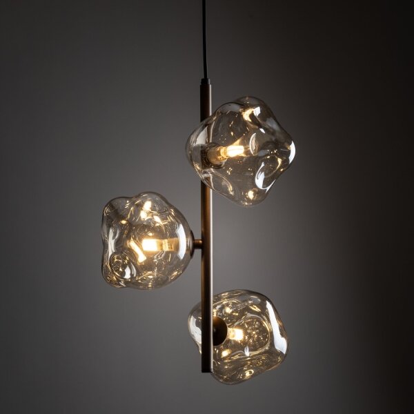 Lustră suspendată pe cablu LAVA, 3xG9/8W/230V, bronz/bej fumuriu