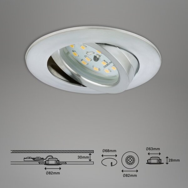 Briloner 7209-039 - Set de 3 corpuri încastrate pentru baie ATTACH LED/5W/230V IP23