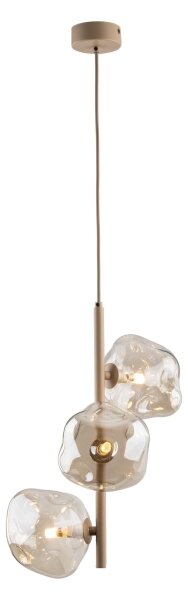 Lustră suspendată cu cablu LAVA 3xG9/8W/230V bej/fumuriu bej