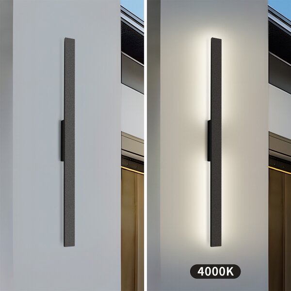Brilagi - Aplica LED de exterior LUNA, 24W, 230V, 4000K, IP65, neagră
