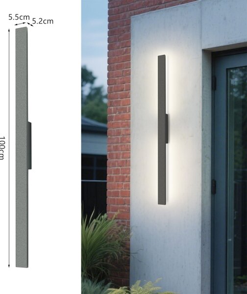 Brilagi - Aplică LED de exterior LUNA, 24W, 230V, 3000K, IP65, antracit