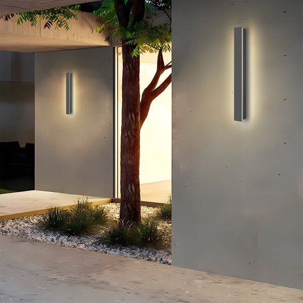 Brilagi - LINEAR Aplică LED de perete pentru exterior, 12W, 230V, 4000K, IP65, antracit