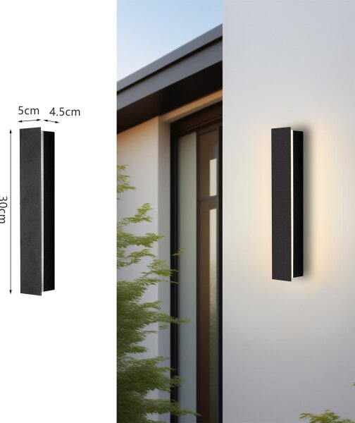 Brilagi - Aplica de exterior LINEAR LED, 8W, 230V, 4000K, IP65, negru