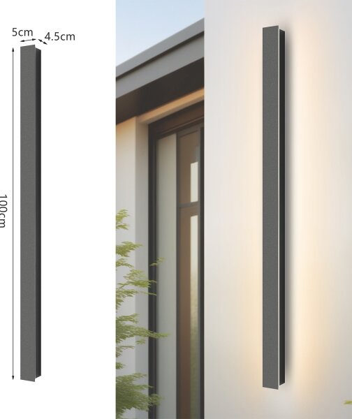 Brilagi - Aplică de exterior LED LINEAR, 22 W, 230 V, 4000 K, IP65, antracit