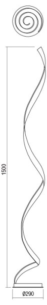 Redo 01-1797 - Lampă de podea LED dimabilă TORSION LED/24W/230V albă