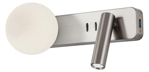Redo 01-2993 - Aplică de perete LED OASIS LED/3W/230V+1xG9/10W USB CRI 90 crom