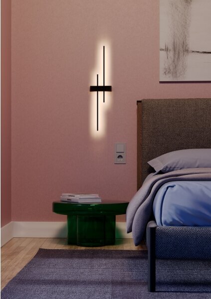 Redo 01-2747 - Aplică de perete LED TANGENT, 13W/230V, CRI 90, neagră