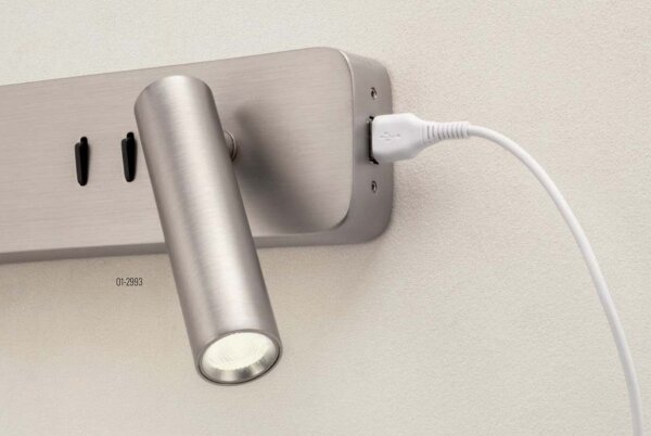 Redo 01-2993 - Aplică de perete LED OASIS LED/3W/230V+1xG9/10W USB CRI 90 crom