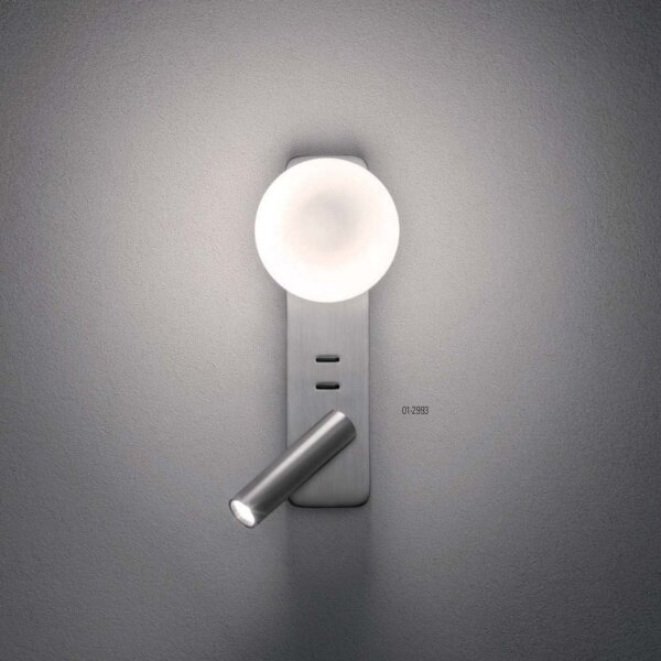 Redo 01-2993 - Aplică de perete LED OASIS LED/3W/230V+1xG9/10W USB CRI 90 crom