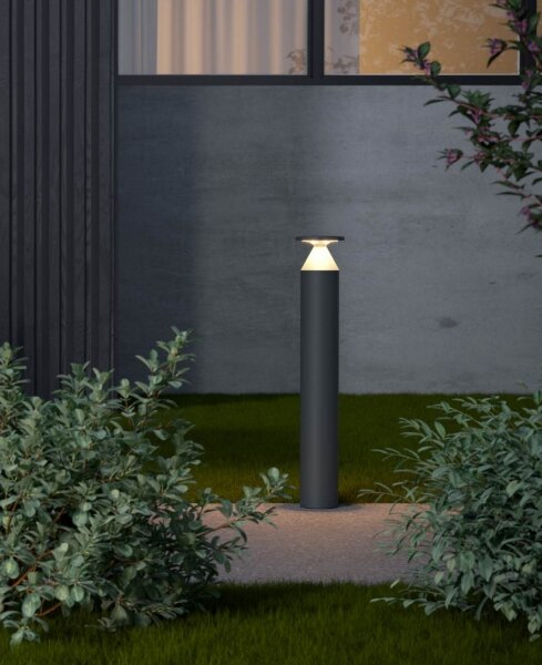 Redo 90591 - Lampă LED de exterior BIRO, 12W, 230V, 3000K, 70 cm, CRI 90, IP65, antracit