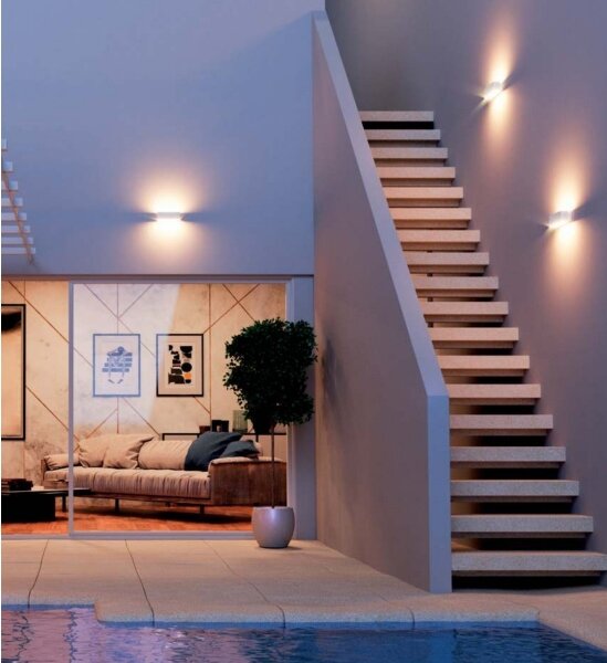Redo 90095 - Aplică de perete pentru exterior PLANIT, LED 10W, 230V, 3000K, IP54, alb