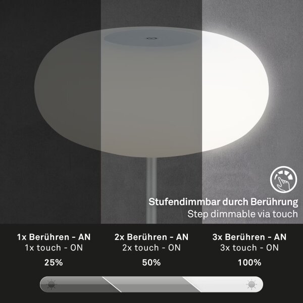 Brilo - Lampă de masă OLANA LED reîncărcabilă pentru exterior, reglabilă, 3W/5V, IP44