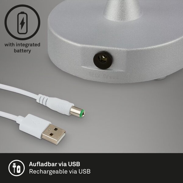 Brilo - Lampă de masă OLANA LED reîncărcabilă pentru exterior, reglabilă, 3W/5V, IP44