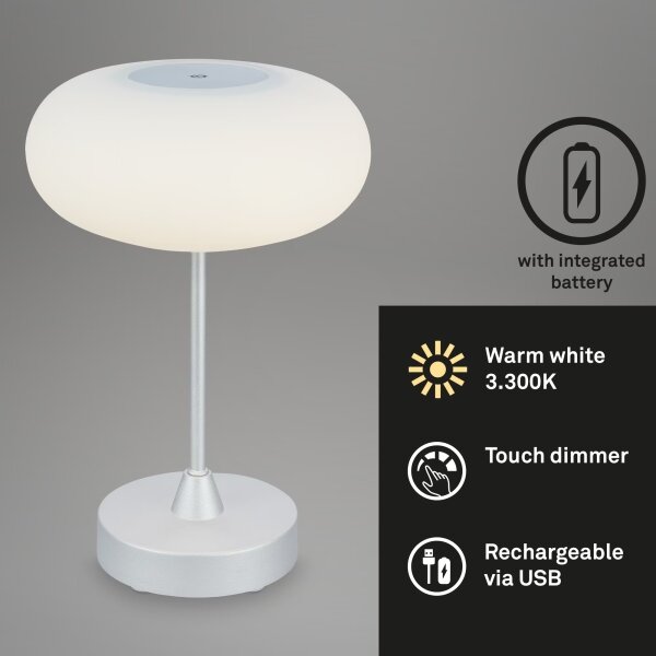 Brilo - Lampă de masă OLANA LED reîncărcabilă pentru exterior, reglabilă, 3W/5V, IP44