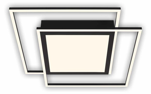 Brilo - Plafonieră LED 51,5x51,5 cm, neagră, 2x LED/16W/230V + LED/19W