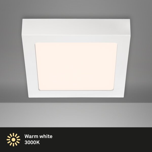 Briloner 7123-016 - Plafonieră LED FIRE, 12 W, 230 V, 3000 K (alb cald), 17 x 17 cm, alb