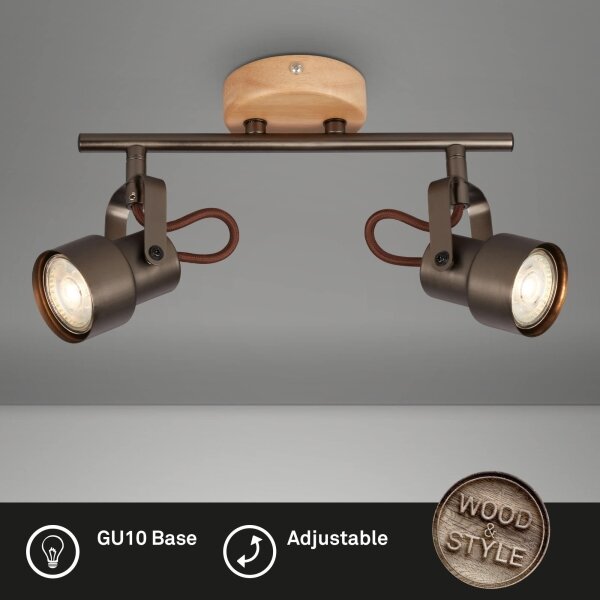 Brilo - Spot LED TAHUN 2xGU10/5W/230V maro