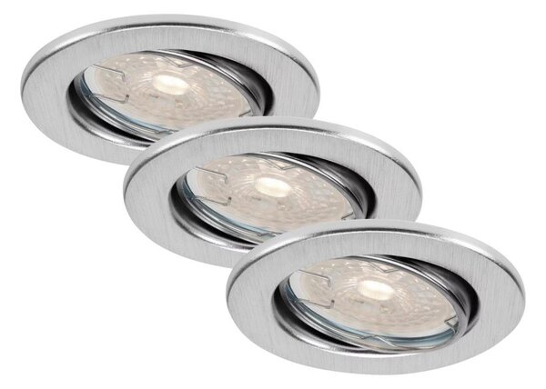 Brilo - Set de 3 spoturi LED încastrate pentru baie, dimabile (DIMM), 5,5W/230V, IP23