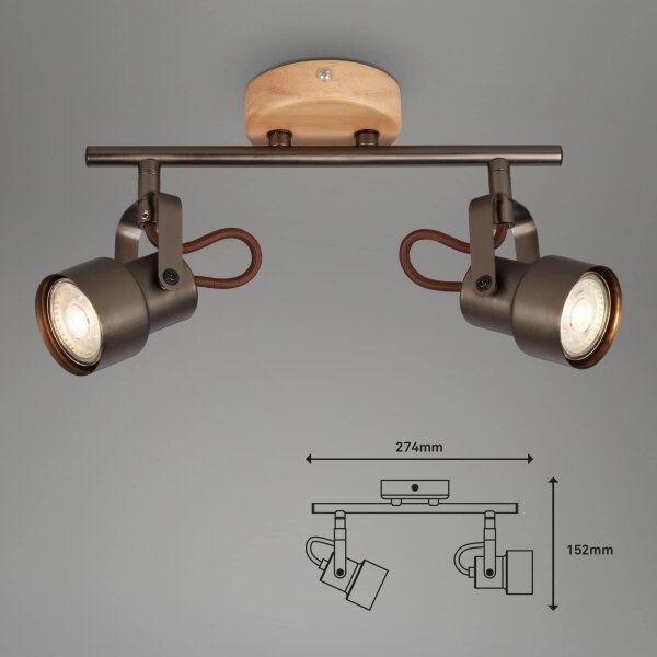 Brilo - Spot LED TAHUN 2xGU10/5W/230V maro