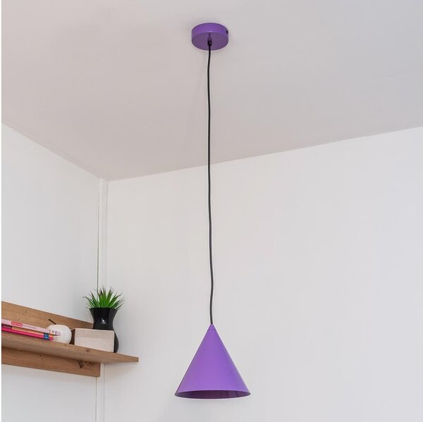 Lustră suspendată pe cablu ETNA II 1xE27/15W/230V, diam. 18,5 cm, mov