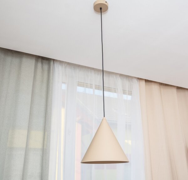 Lustră suspendată pe cablu ETNA II, 1xE27/15W/230V, diametru 25 cm, bej
