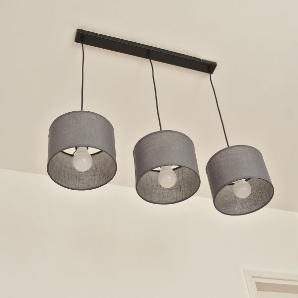 Lustru pe cablu ALBA 3xE27/15W/230V gri