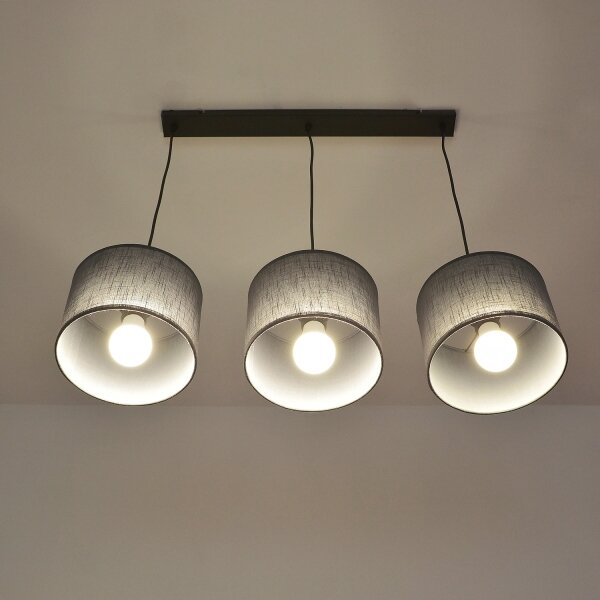 Lustru pe cablu ALBA 3xE27/15W/230V gri
