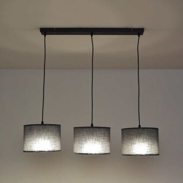 Lustru pe cablu ALBA 3xE27/15W/230V gri