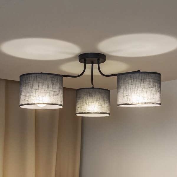 Lustră aplicată ALBA 3xE27/15W/230V gri