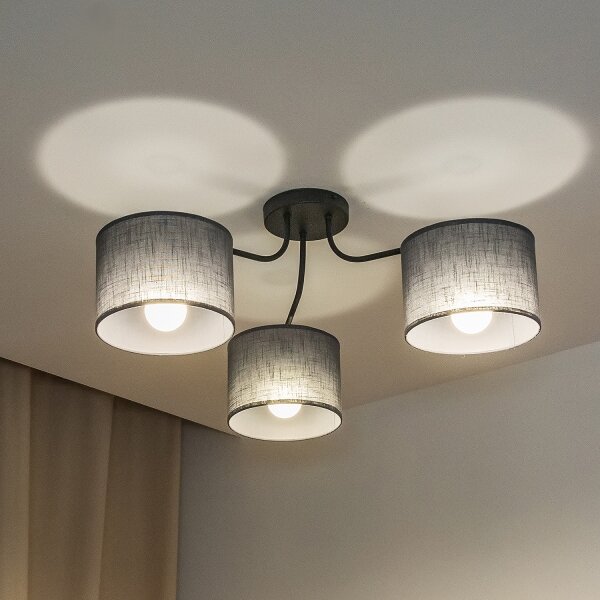 Lustră aplicată ALBA 3xE27/15W/230V gri