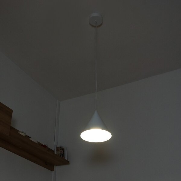 Lustră pe cablu ETNA II 1xE27/15W/230V diam. 18,5 cm albă