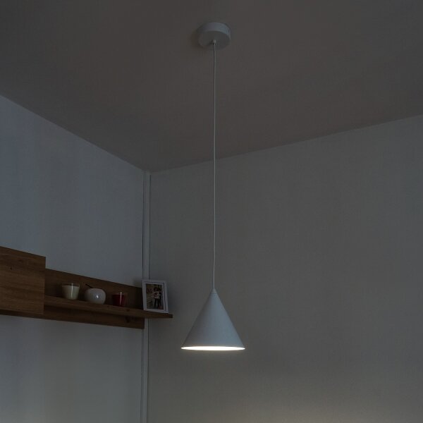 Lustră pe cablu ETNA II 1xE27/15W/230V diam. 18,5 cm albă