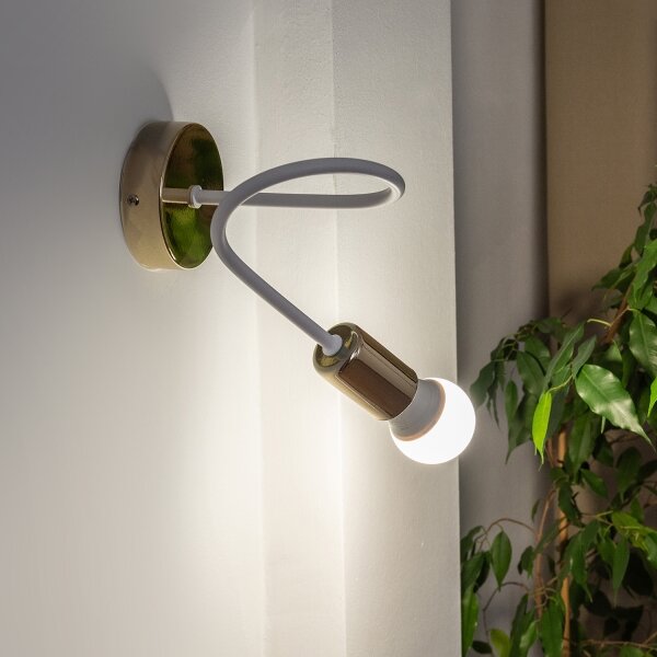 Aplica de perete OXFORD 1xE27/15W/230V auriu/alb