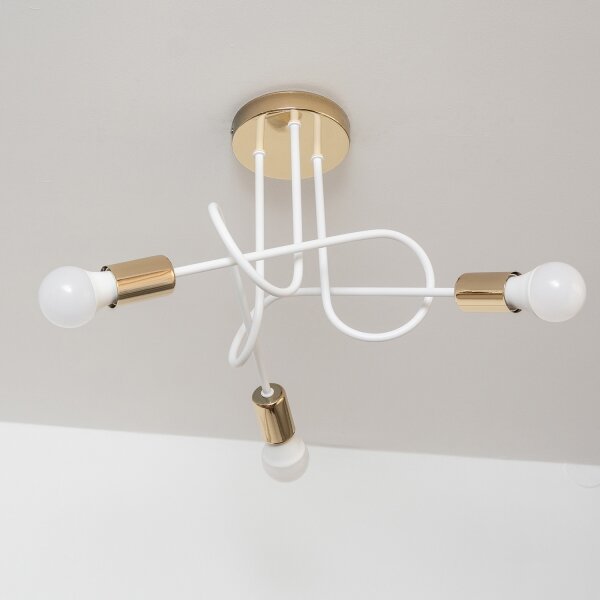 Lustră aplicată OXFORD 3xE27/15W/230V aurie/albă
