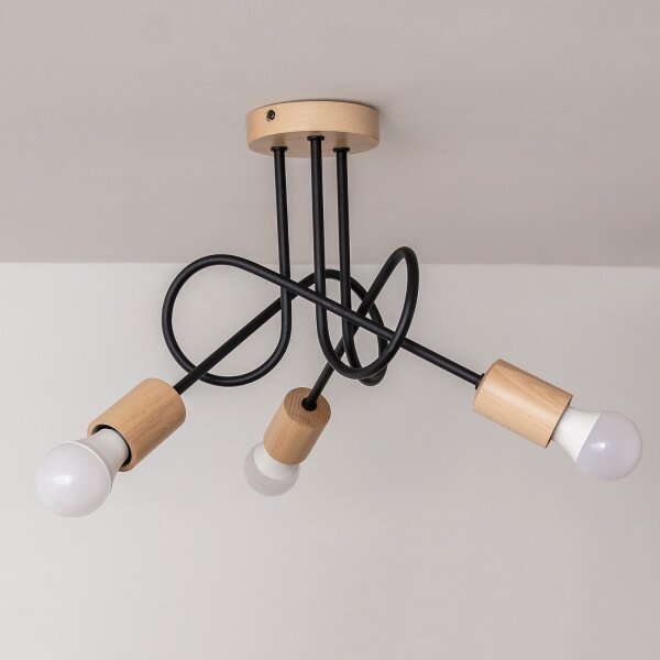 Lustră aplicată OXFORD 3xE27/15W/230V pin/negru
