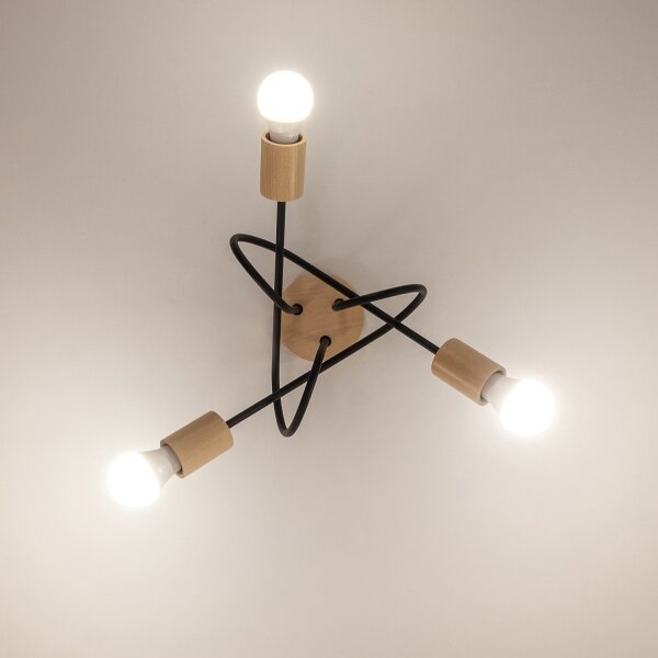 Lustră aplicată OXFORD 3xE27/15W/230V pin/negru