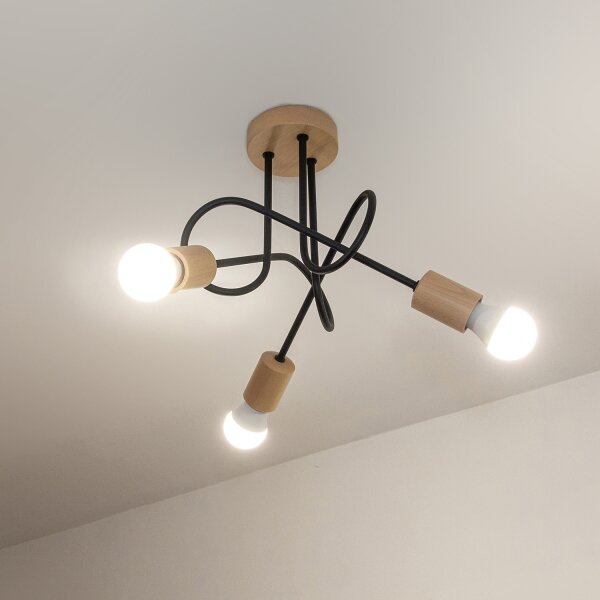 Lustră aplicată OXFORD 3xE27/15W/230V pin/negru