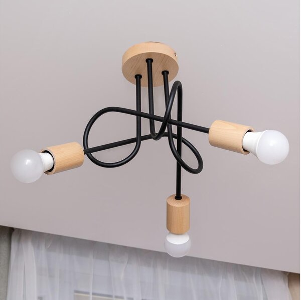 Lustră aplicată OXFORD 3xE27/15W/230V pin/negru