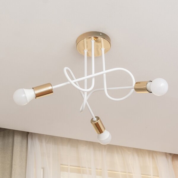 Lustră aplicată OXFORD 3xE27/15W/230V aurie/albă