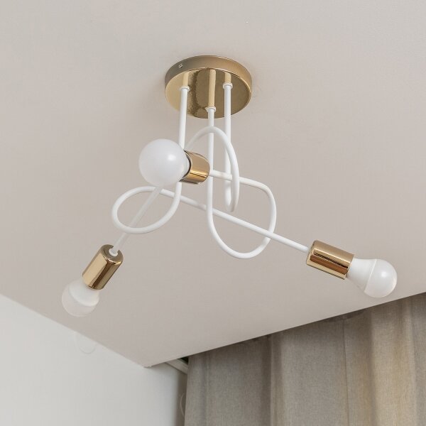 Lustră aplicată OXFORD 3xE27/15W/230V aurie/albă