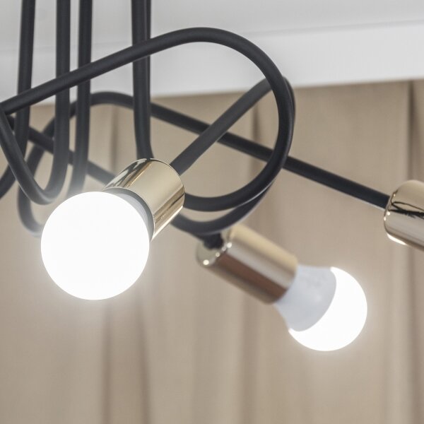 Lustră aplicată OXFORD 5xE27/15W/230V aurie/neagră